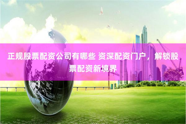 正规股票配资公司有哪些 资深配资门户，解锁股票配资新境界